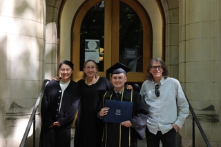 Lisa, Charles and Aurora celebrate Dominic's graduation